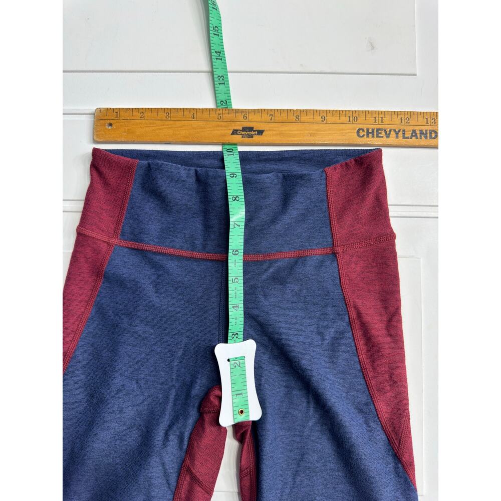 Outdoor Voices Womens Sz XS Colorblock Ankle Mid Rise Leggings Yoga Blue Red - Picture 7 of 7